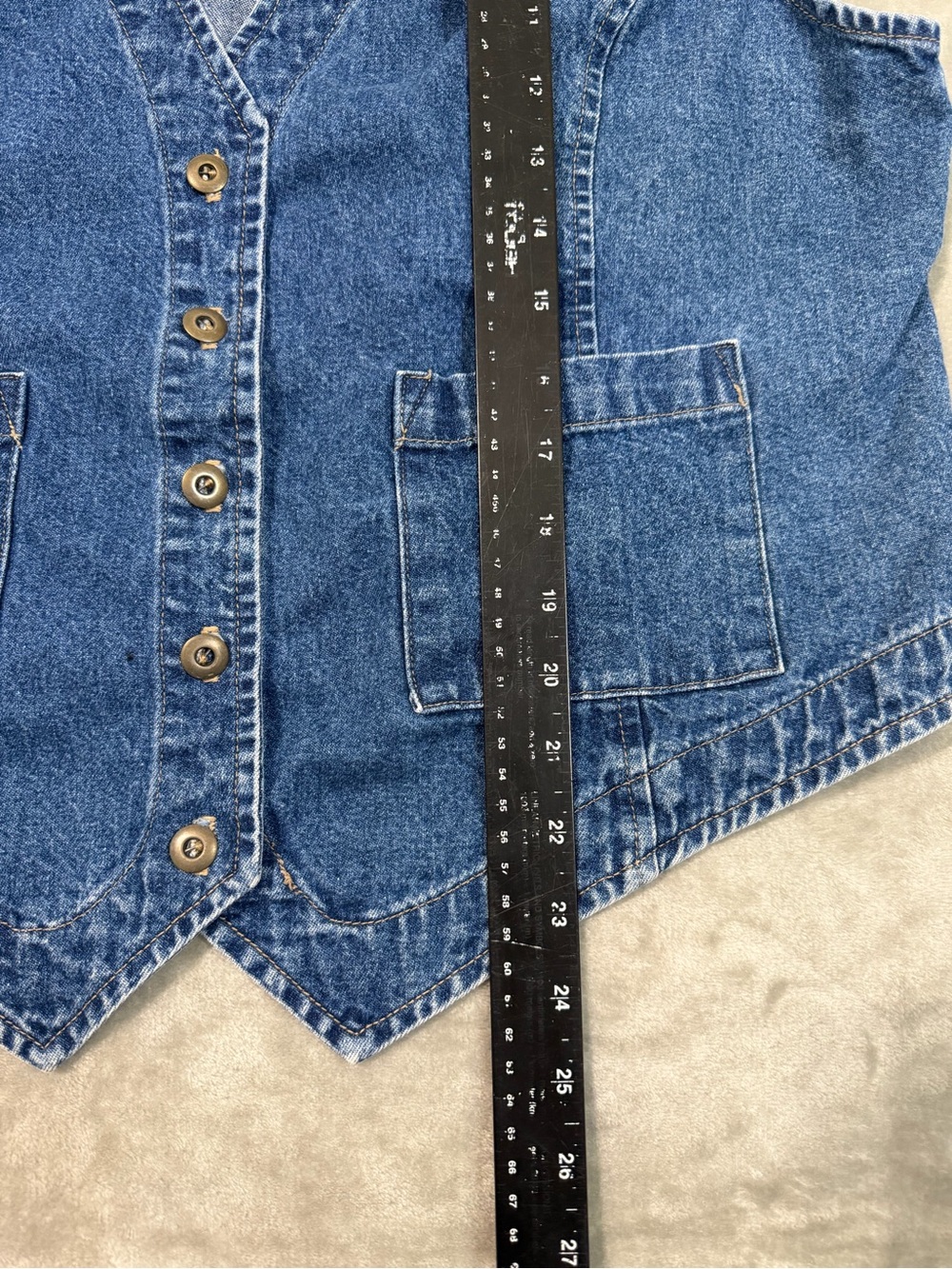 Vintage CHerokee 90s Denim Button Up Vest Medium Wash Size Large - Picture 8 of 8